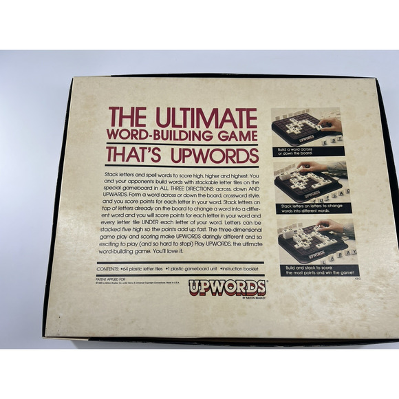 Milton Bradley Upwords A 3-Dimensional Word Game 1983 Vintage In Box Directions - Picture 7 of 11